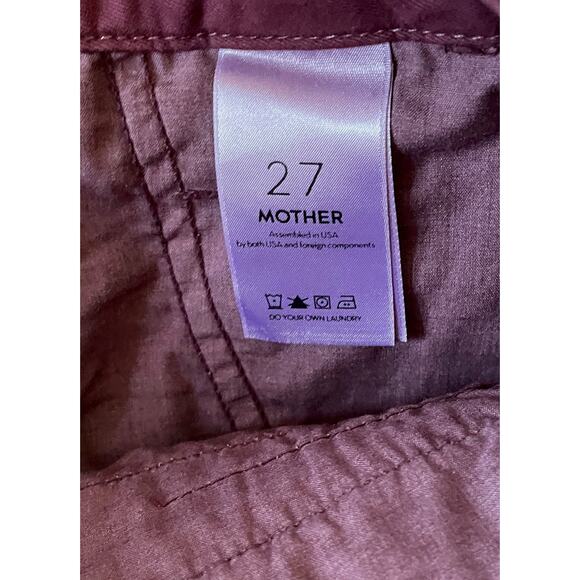 Mother High Rise Fray Raw Hem Shaker Prep Chino Pants Maroon Size 27 - Picture 11 of 11